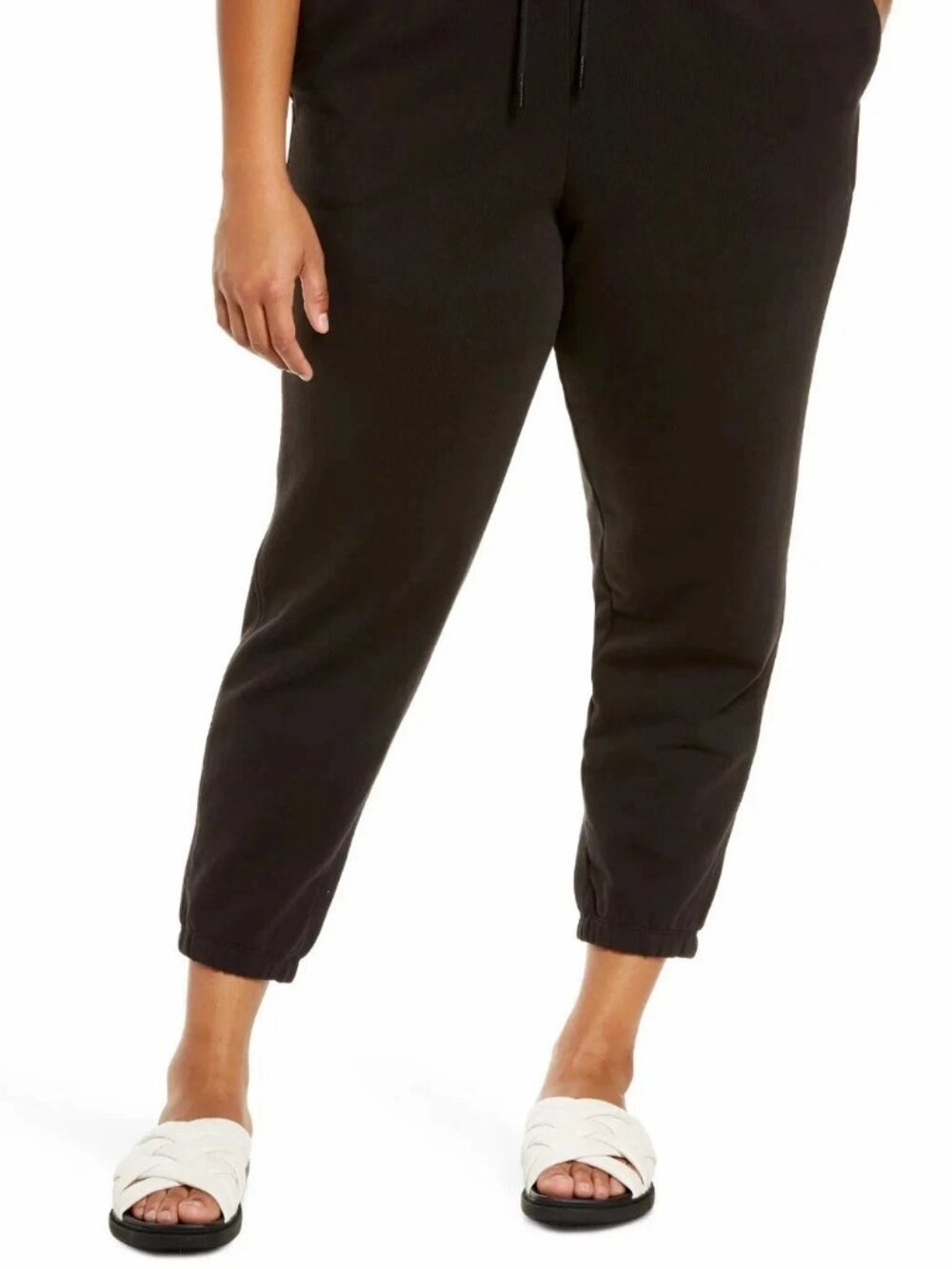 Vince Womens Pants Size 3X Black Cotton Essential Jogger Elastic Waist & Cuffs